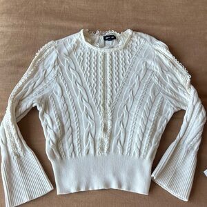 Express Cream Cable Knit Sweater